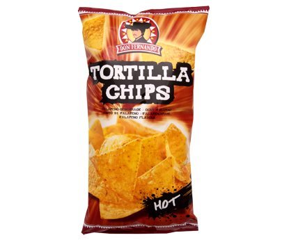 Feurig scharfe Tortilla Chips Hot mit Chili-Geschmack in der 450g Packung Don Fernando