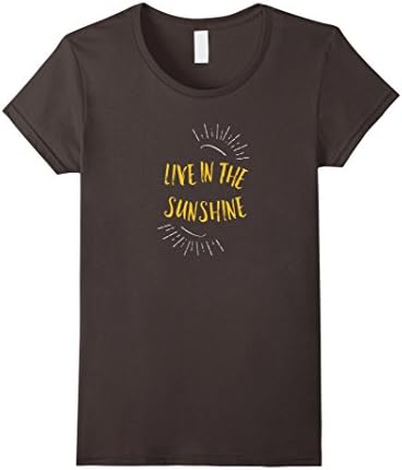 Women's Live In The Sunshine Quote Inspirational T-Shirt Large Asphalt