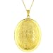14K Gold over Sterling Silver Oval Shaped Locket Necklace