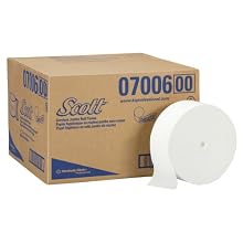Kimberly-Clark Scott 07006 Coreless JRT Jr Bathroom Tissue for Manual JRT Dispensers, 1150' Length x 3-49/64" Width, White (Case of 12)
