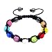 Nambeads Mixed Multi Colour Rainbow Swarovski Crystal Bead SHAMBALLA BRACELET with 9 Iced out Disco ball beads covered in crystals and 4 highly polished Hematite beads. Beautiful handmade high quality Celebrity Fashion bracelet. Check our range of colours.