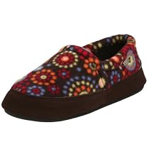 ACORN Women's Polar Moc,Chocolate Dots,Medium (US Women's 6.5-7.5 M)