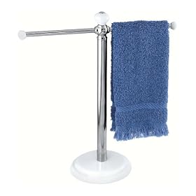 <b>York Fingertip Towel Stand - White & Chrome by InterDesign</b>