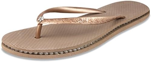 Jams World Women's Sparkle Flip Flip Flop 8 Sand