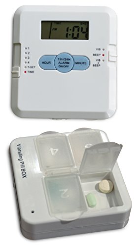 Four Alarm Pill Box Timer and Organizer with Vibration