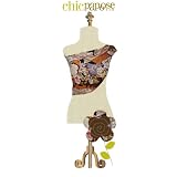 Chic Papoose Pouch Style Baby Sling with Brown/Orange Dragon Print w/Cocoa Reverse PETITE