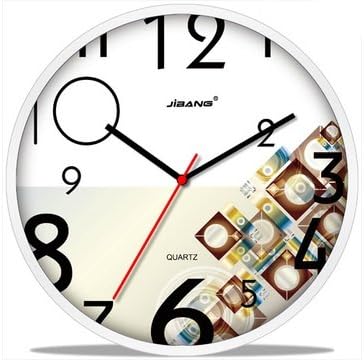 JustNile Modern Creative Round 12-inch Non Ticking Wall Clock - Funky Numbers