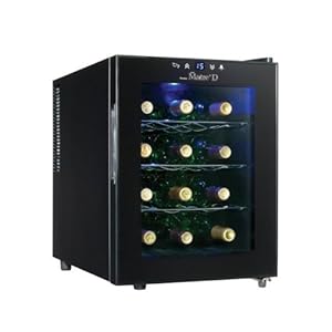 12 Bottle Wine Cooler,Semiconductor Technology,Electronic LED Thermostat