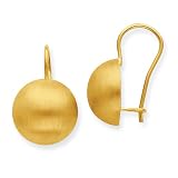 14k Hollow Brushed Half Ball Earrings