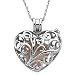 Always in My Heart Filigree Locket in Sterling Silver Necklace with 18