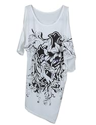 Sexy Round Neck Floral Print Off the Shoulder Short Sleeves Mini Dress 