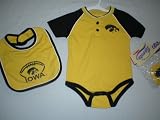 Iowa Hawkeyes Mighty Mac Baby Onesie, Bib, and Booties