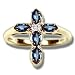 1dia 5-4x2 Mq Sapphire Ladies Cross Ring