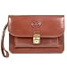 Robe di Firenze Men's Brown Vegetable Tanned Leather Clutch