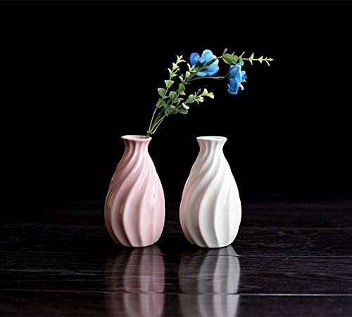 VGE Flower Bud Vase Mini Vase Handmade Ceramic Decorative Vase 1 Piece (Pink)