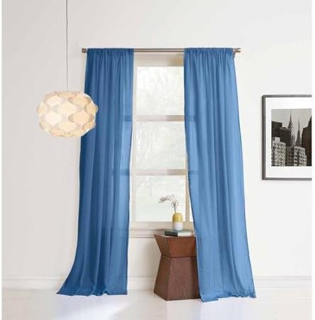No. 918 Millennial, Size: 50x63 Brayden Cotton Gauze Curtain Panel in Lavander Color