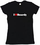 I Heart (Love) Beards Women's Babydoll Petite Fit Tee Shirt in 6 Colors Small thru XL