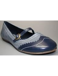 Modern Life Ballerina Leder jeansblau