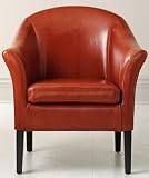 Leather Monte Carlo Club Chair, STANDARD, BURNT ORANGE