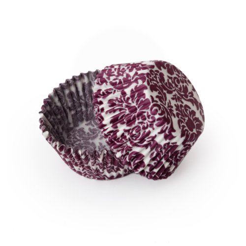 Dress My Cupcake Standard Burgundy Damask Cupcake Liners