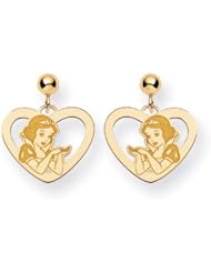 Disney Yellow Gold Heart Snow White Post Earrings