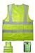 (Price / EA) High Visibility Safety Vests, Poly Mesh / Reflective Strip, Lightweight, Yellow
