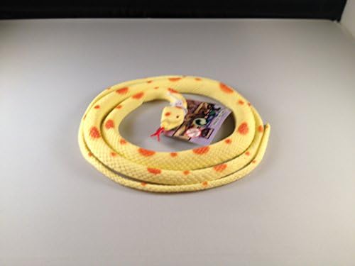 Fake Realistic Looking 36 Inch Curled up Rubber Snake Prank Gag Joke YELLOW WITH SPOTS