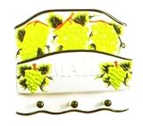 GREEN GRAPE Ceramic MAIL Holder & KEY Hooks *NEW!*