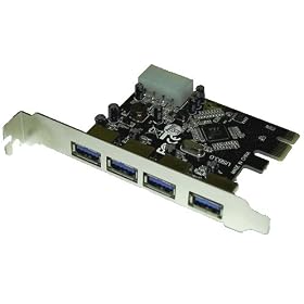 PC Trading PCI-Express 4 Port USB 3.0 Expansion Card - Win XP, Win Vista and Win 7 (32-Bit + 64-Bit) Compatible - High Speed up to 5.0 Gbps (625Mbps) - Driver CD Included