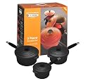 Le Creuset Cast Iron Black Enamel Interior Saucepan Set, Satin Black (Matt Black Finish), 3 Piece