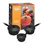 Le Creuset Cast Iron Black Enamel Interior Saucepan Set, Satin Black (Matt Black Finish), 3 Piece