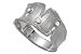 14K White Gold Hand-Crafted Matte-Finish Designer Ring, Enhaced with Bezel Set Diamonds.