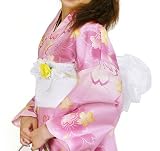 きものやさん　夏美浴衣セット桜(浴衣＋兵児帯)花かざりプレゼント付き！