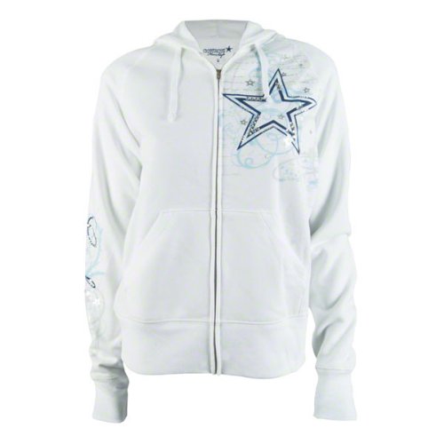 Dallas Cowboys Women's White Dolly Full-Zip Hoody