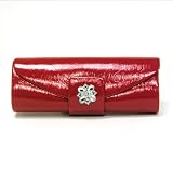 Patent Faux Leather Evening Prom Clutch with Rhinestone Detailing