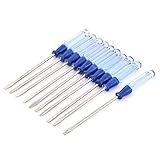 uxcell スロット付き スクリュードライバー アンチスリップ プラスチック マグネチィック 長13cm 3mm チップ 10個入り