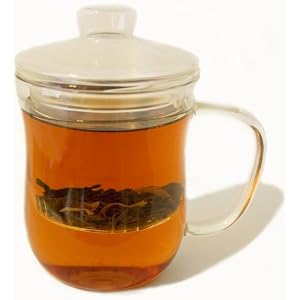 GROSCHE KENT Infuser Teamug - Tea cup; 400 ml 13.5 fl. oz capacity, A Glass Teapot In a Cup!
