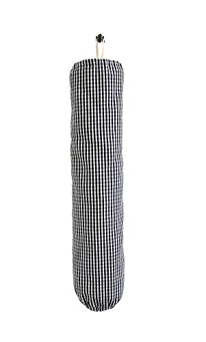 Plastic Grocery Bag Holder and Dispenser - Chef's Checker, Black