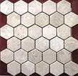 4x4 sample of Hexagon 2x2 TUMBLE Light Beige Travertine Mosaics