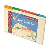 ~:~ SMEAD MANUFACTURING CO. ~:~ Recycled Top Tab Guides, Alpha, 1/5 Tab, Manila/Color Vinyl, Legal, 25 per Set