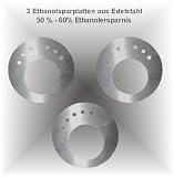 3 Ethanolsparplatten aus Edelstahl für Brennstoffdosen