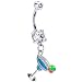 Blue Margarita Glass Belly Ring