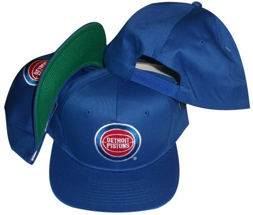 Detroit Pistons Vintage Solid Blue Snapback Adjustable Plastic Snap Back Cap / Hat