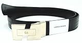 Giorgio Armani - Giorgio Armani Leather Croc Design Black Men's Belt GA8002
