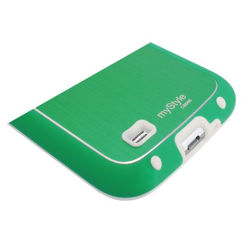 Samsung Galaxy S4 - MyStyle Protective Case - GREEN - Dual Silicone Core: 1 Black, 1 White - Premium Screen Protector INCLUDED