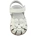 Orgrimmar Girls Sandals Genuine Leather Soft Flower Princess Flat Shoes Girl Summer Sandals Closed Toe Shoes(5 M US Toddler,White)