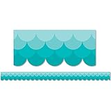 Creative Teaching Press Ombre Turquoise Scallops Borders (0182)