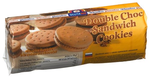 Glutano Gluten-Free Cookies, Double Chocolate Sandwich, 5.3-Ounce Package (Pack of 6) by Glutano