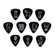 Planet Waves Joe Satriani Signature Guitar Picks 10-Pack, Black Medium