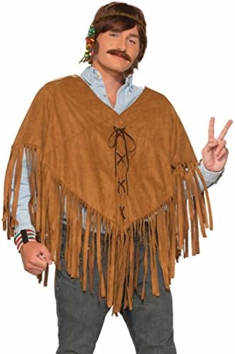 Popcandy Hippie Faux Suede Poncho Hippie Poncho 1960s 70s Hippie Shawl 74767